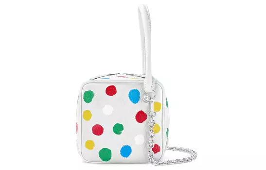 LOUIS VUITTON Сумка через плечо из квадратной кожи от Yayoi Kusama Collaboration, сумка через плечо, обычная женская, белая