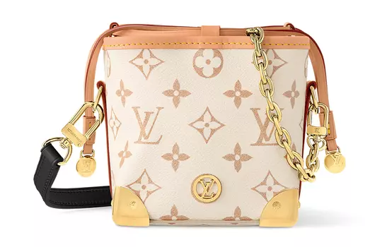 LOUIS VUITTON Сумка через плечо женская NOE из кожи и ткани цвета жженого риса, песчаная дюна, светло-розовая и бежевая