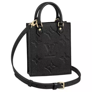 LOUIS VUITTON Сумка для нот из зернистой телячьей кожи, переносная сумка через плечо, обычная женская, черная