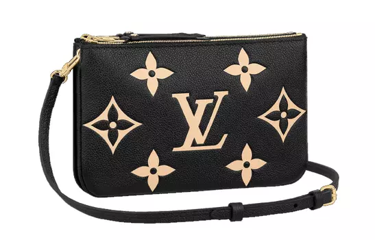 LOUIS VUITTON Сумка Double Zip Pochette Bi color Monogram Black/Brown