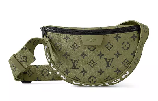 LOUIS VUITTON Сумка из холста Monogram, сумка через плечо, сумка через плечо, обычная мужская, цвет хаки-зеленый/ярко-красный