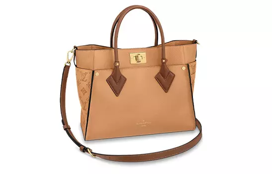 LOUIS VUITTON Сумка из коровьей кожи On My Side, через плечо, среднего размера, женская, цвета хаки