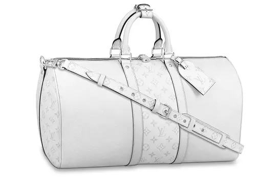 LOUIS VUITTON Сумка Keepall Bandouliere 50 Monogram/Taiga Optic White