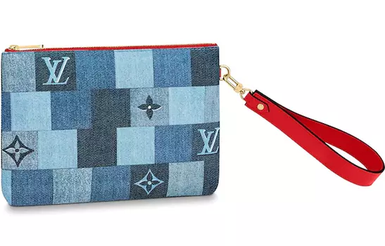 LOUIS VUITTON Сумка-кошелек City Pouch Denim Monogram Check Blue/Red