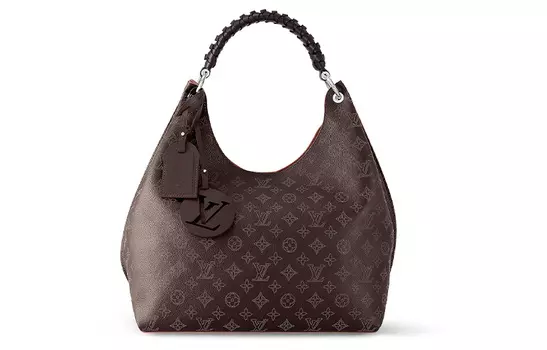 LOUIS VUITTON Сумка Mahina из перфорированной телячьей кожи, женская, темно-коричневая