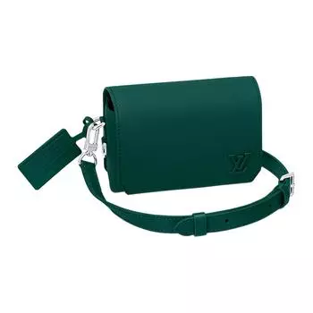 LOUIS VUITTON Сумка-мессенджер Fastline Series из коровьей кожи, мини, мужская, темно-зеленая