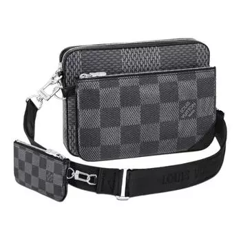 LOUIS VUITTON Сумка-мессенджер Trio Grey Damier Graphite 3D
