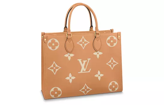 LOUIS VUITTON Сумка ONTHEGO из коровьей кожи, сумка-мессенджер, сумка через плечо, женская, желтого цвета