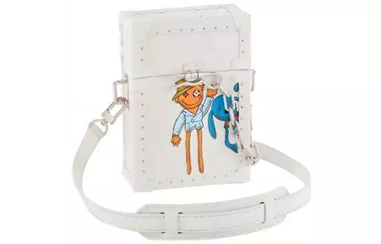 LOUIS VUITTON Сумка-софтбокс из кожи, квадратная, через плечо, мужская, белая