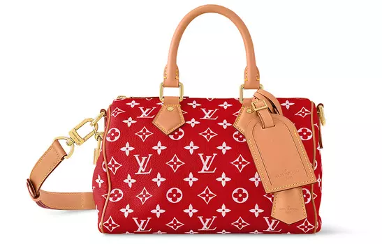 LOUIS VUITTON Сумка Speedy P9 Bandoulire 25 Monogram Leather Red