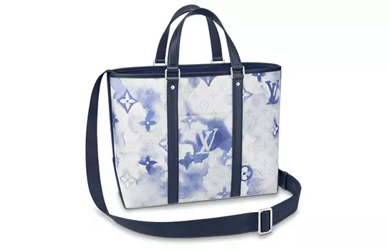 LOUIS VUITTON Сумка-тоут из холста, сумка для покупок, переносная сумка через плечо, мужская сумка через плечо, градиентный синий