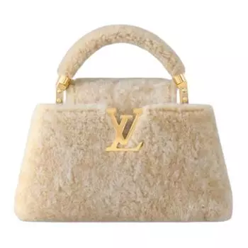 LOUIS VUITTON Сумка-трансформер из овчины серии SKI Skiing с отделкой из коровьей кожи, мини, через плечо, женская, бежевая
