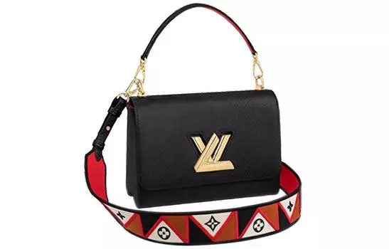 LOUIS VUITTON Сумка Twist Epi Grained Leather на одно плечо среднего размера для женщин, черные