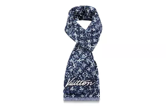 Трикотажный шарф унисекс Louis Vuitton, темно-синий