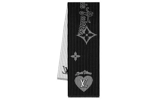 Трикотажный шарф унисекс Louis Vuitton, черный/белый