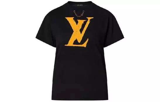 Футболка женская Louis Vuitton, черный / желтый