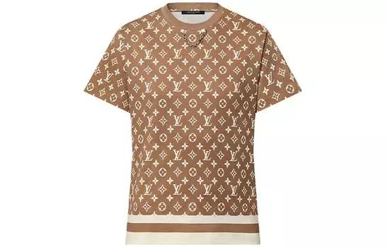 Футболка женская Louis Vuitton с логотипом, коричневый