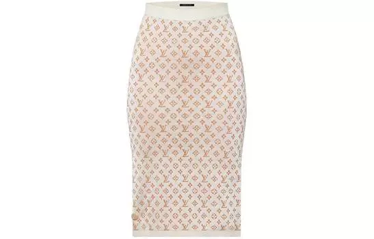 LOUIS VUITTON Женская повседневная длинная юбка, цвет Beige