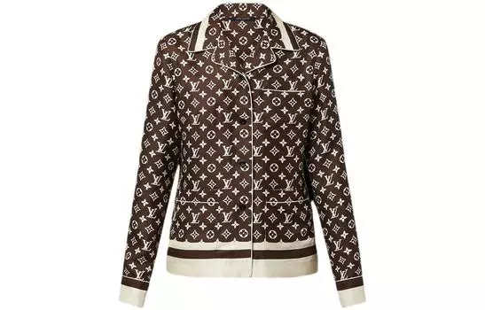 Рубашка женская Louis Vuitton, коричневый / белый
