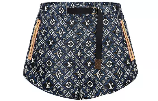 Шорты женские Louis Vuitton с принтом, черный / белый / синий