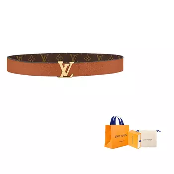 Ремень женский Louis Vuitton Monogram кожаный, коричневый