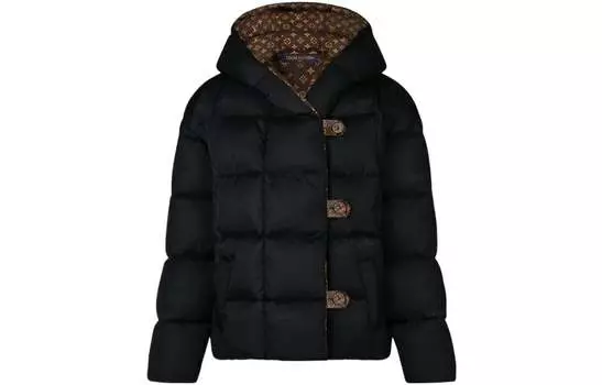 Пуховик женский Louis Vuitton, черный / коричневый