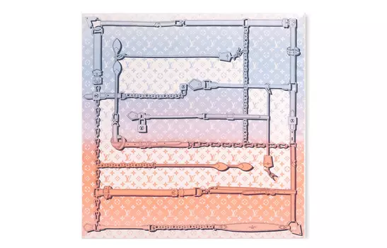 Женский шелковый шарф Louis Vuitton, мультиколор