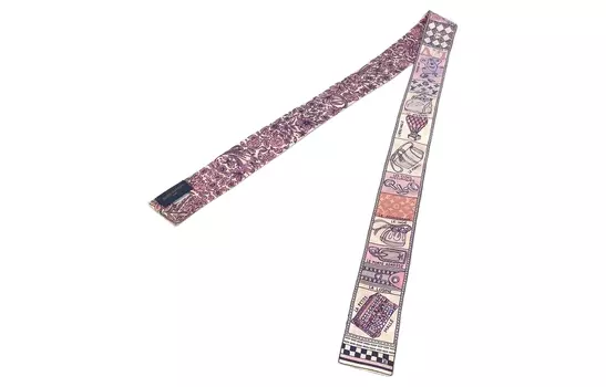 Шарф шелковый Louis Vuitton женский, розовый / белый