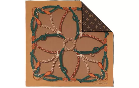 LOUIS VUITTON Женский шелковый шарф, Brown