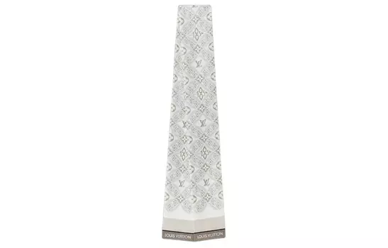 Шарф шелковый Louis Vuitton женский, светло-серый