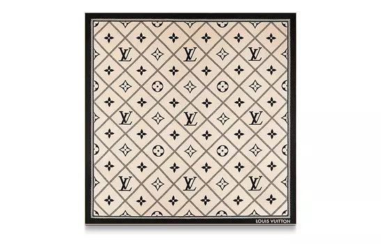 LOUIS VUITTON Женский шелковый шарф, Крем