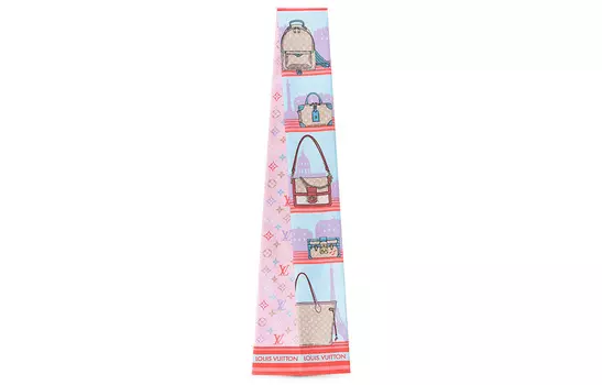 LOUIS VUITTON Женский шелковый шарф Mulberry Rose Pink