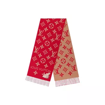 Женский вязаный шарф Louis Vuitton, красный