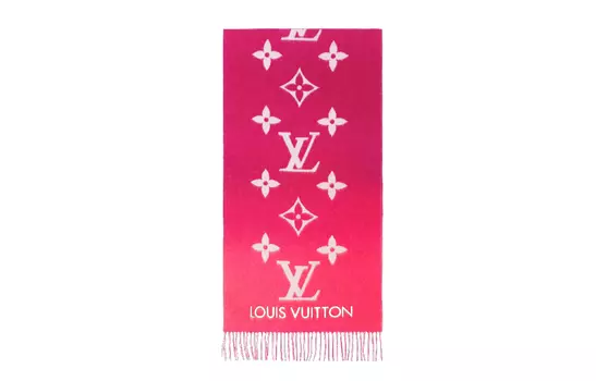 Женский вязаный шарф Louis Vuitton, розовый/белый