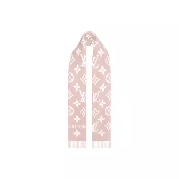 Женский вязаный шарф Louis Vuitton, розовый/белый