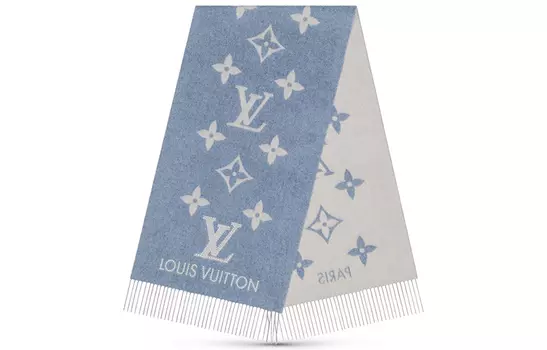 LOUIS VUITTON Женский вязаный шарф Studdy Reykjavik синего цвета