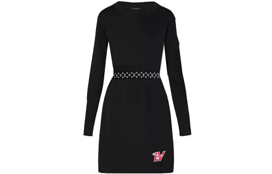 Платье Louis Vuitton с длинными рукавами, черный