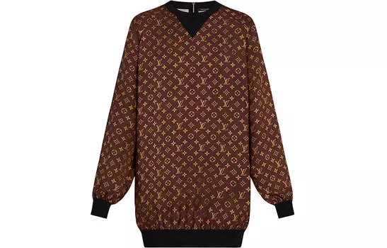 Платье женское Louis Vuitton с длинными рукавами, коричневый