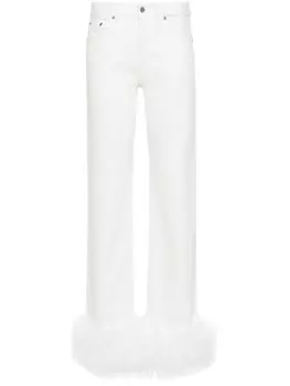 Loulou джинсы с перьями, белый