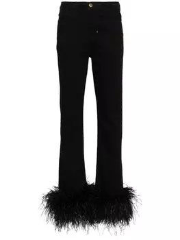 Loulou джинсы с перьями, черный