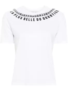 Loulou футболка с кристаллами, белый