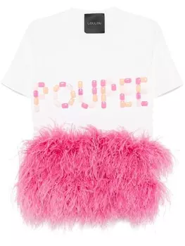 Loulou футболка, украшенная кристаллами, белый