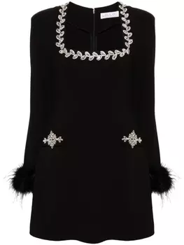 Loulou креповое платье мини с кристаллами, черный