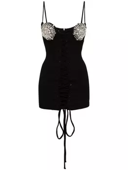 Loulou платье мини с корсетом, черный