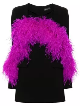 Loulou платье мини с перьями, черный