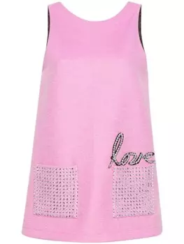 Loulou платье мини со стразами, розовый