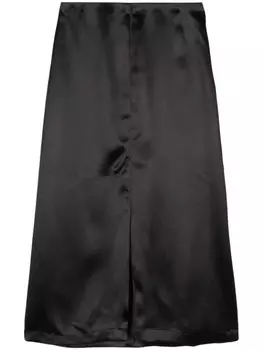 Loulou Studio атласная юбка миди, черный