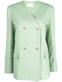 Loulou Studio collarless double-breasted blazer, зеленый