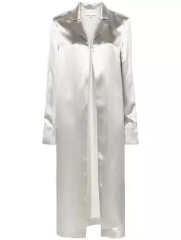 Loulou Studio длинная атласная рубашка, серый