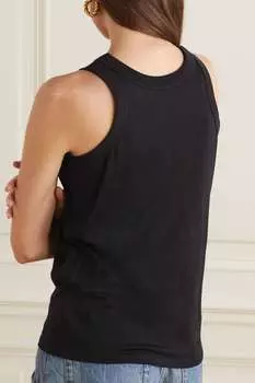 LOULOU STUDIO + NET SUSTAIN Майка Poso Supima из органического хлопка и джерси, черный